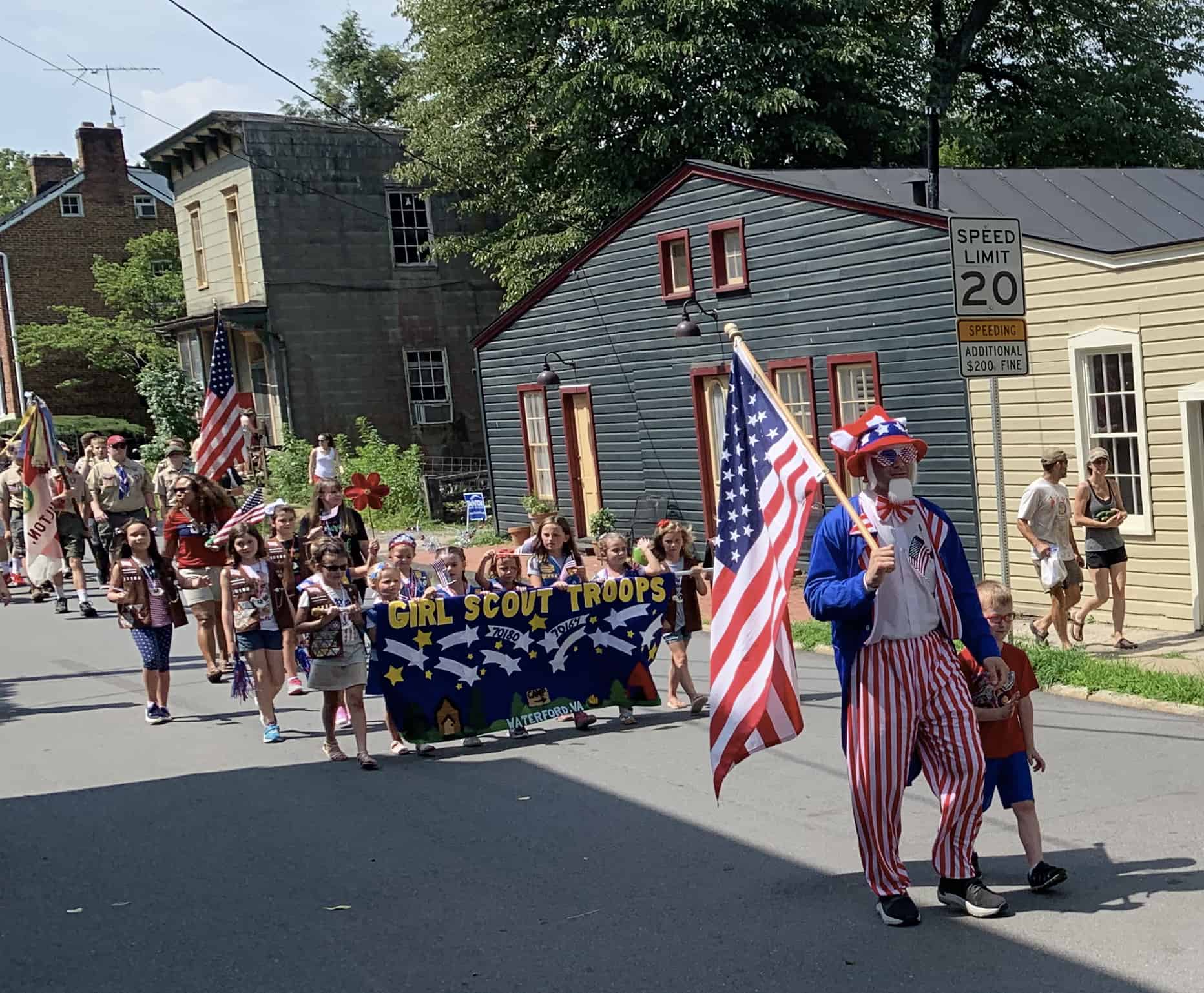 july 4th 2019 parade 1 uncle sma girlscouts Waterford Citizens